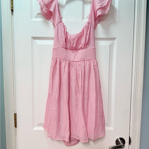 Pink Ruffle Mini Dress - Picture 3 of 4